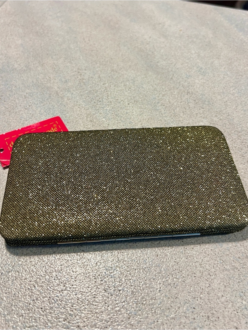 NWT Depeche Mode New York Metallic Gold Glitter Clutch Wallet Evening Organizer - Picture 2 of 4